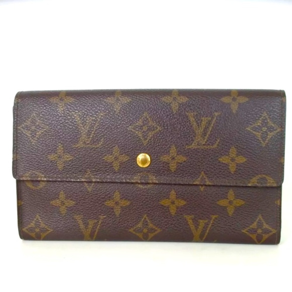 Authentic LOUIS VUITTON M61217 Portefeiulle International Wallets leather